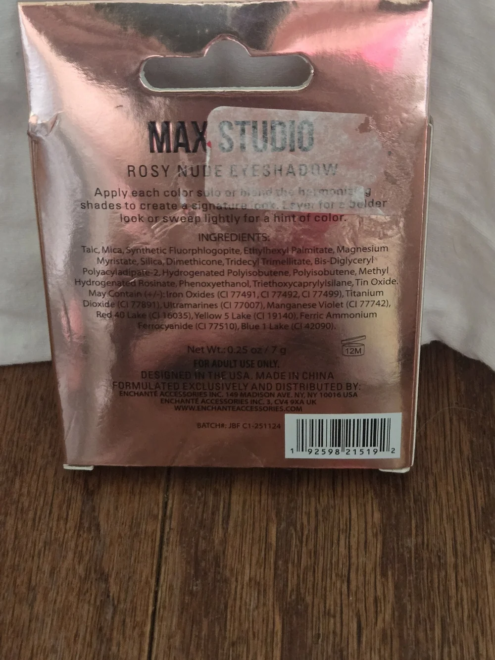 MAX STUDIO Rosy Nude Eyeshadow Palette - Rose Gold
